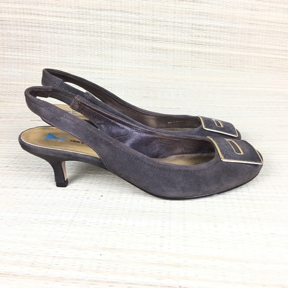 Daniblack Shoes - DANIBLACK Brown Suede Slingback Low Heels Pumps